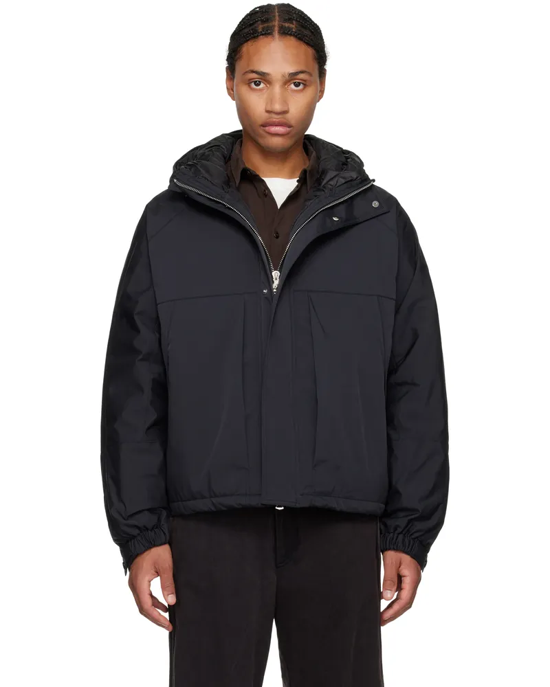 SOLID HOMME Black Taffeta Down Jacket 206b