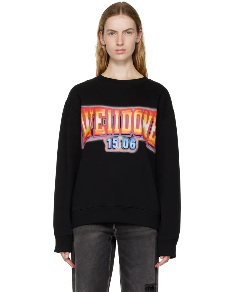 WE 11 DONE Black Crewneck Sweatshirt Black