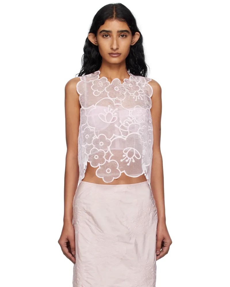 Cecilie Bahnsen Pink Blake Tank Top Light