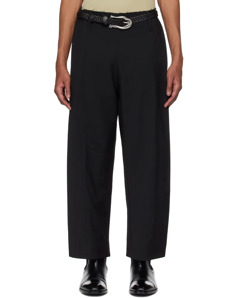 Fax Copy Express Black Structured Tailored Trousers Black