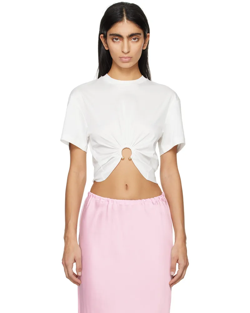 Paco Rabanne White Gathered T-Shirt P100
