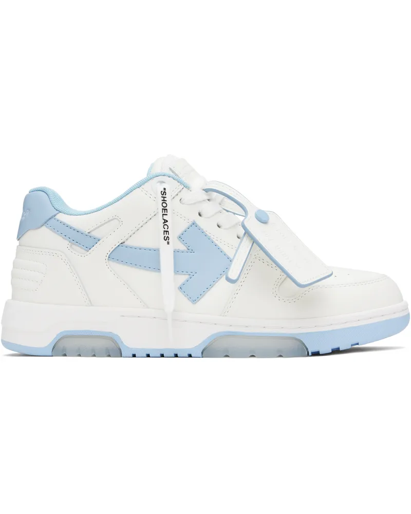 OFF-WHITE White & Blue Out Of Office Sneakers White
