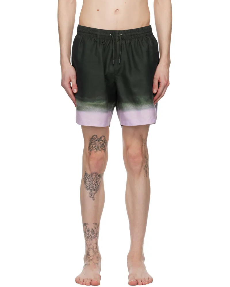 Dries van Noten Green Printed Swim Shorts 605