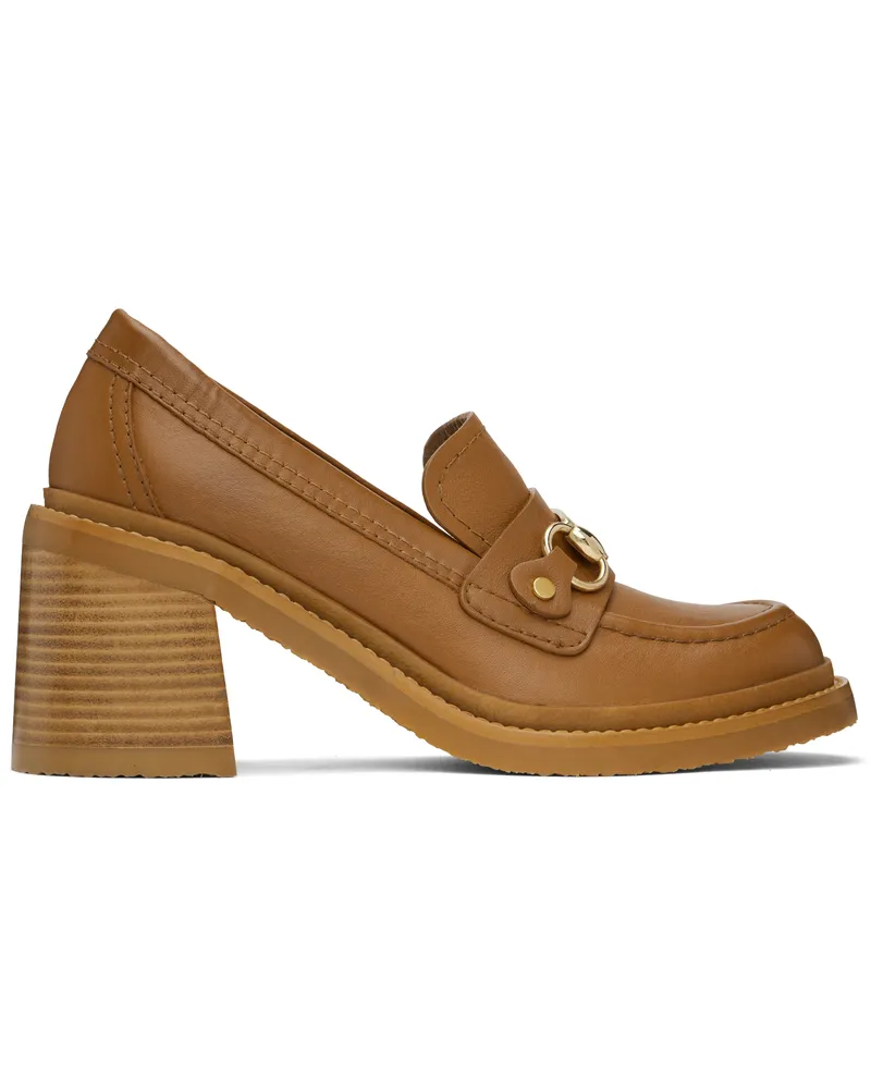 See by Chloé Tan Signature 1 Loafer Heels 533-tan