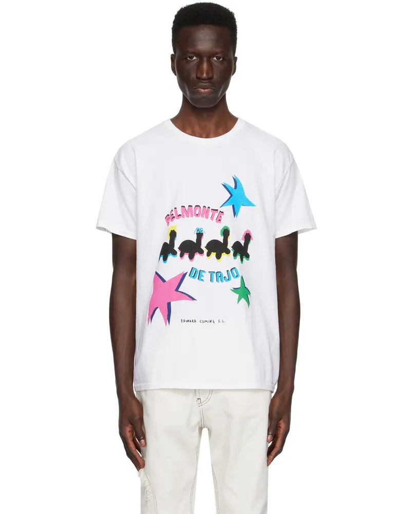 Edward Cuming Off-White Printed T-Shirt Washed