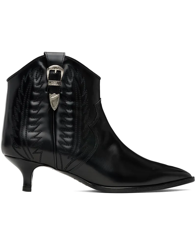 Toga Black Western Heeled Boots Aj1163