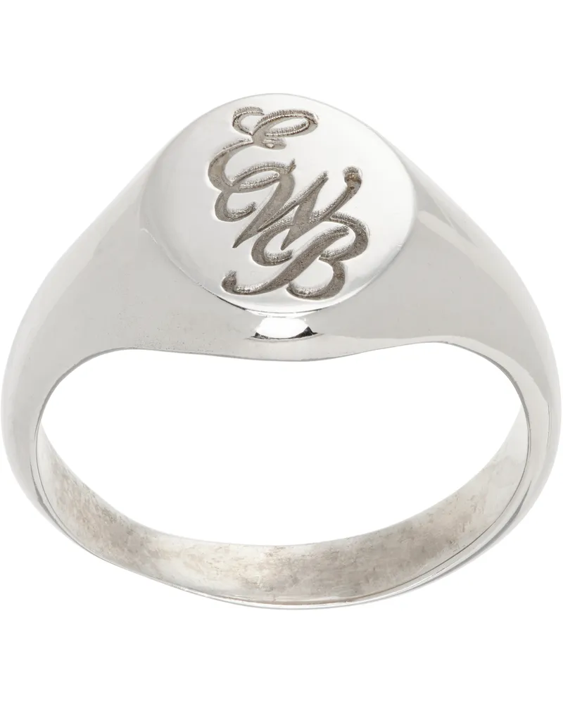 Ernest W. Baker EWB' Signet Ring Silver