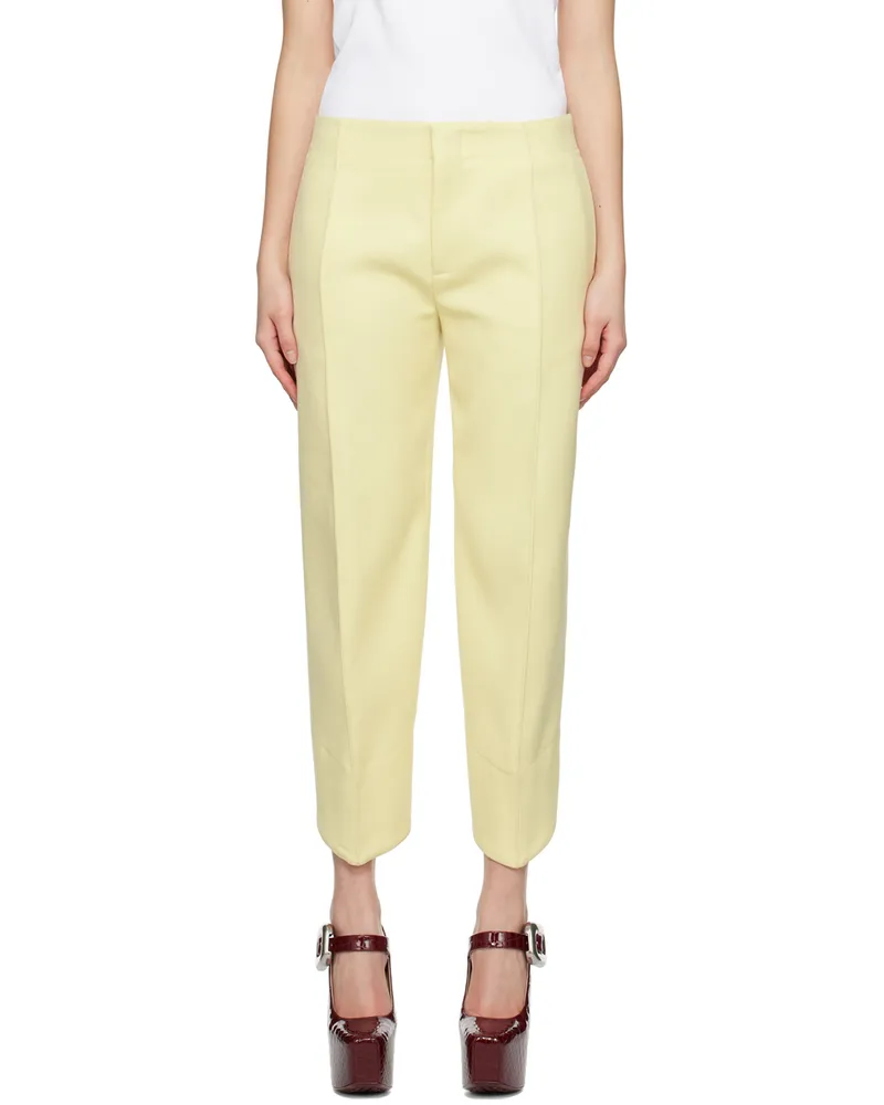 Bottega Veneta Yellow Curved Trousers 7112