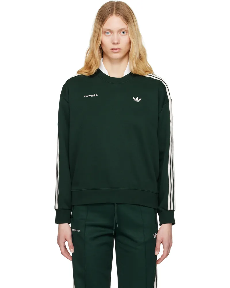 SPORTY & RICH Green adidas Originals Edition Track Crewneck Sweatshirt Green