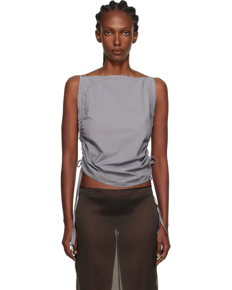 Baserange Gray Pictorial Strap Top Ziti