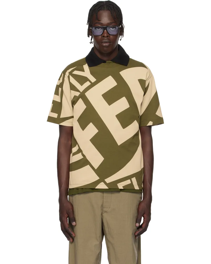 Ferragamo Khaki & Beige Graphic Print T-shirt Olive