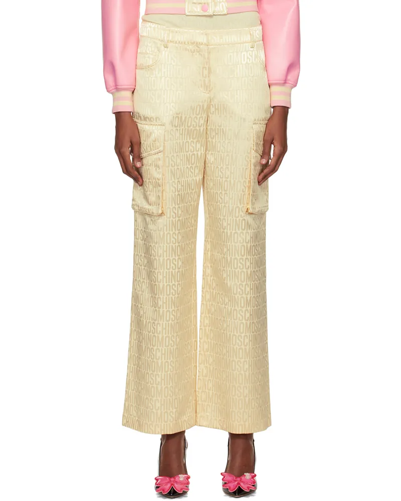 Moschino Beige Jacquard Trousers A3006