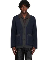 Universal Works Navy & Gray Patch Cardigan Navy