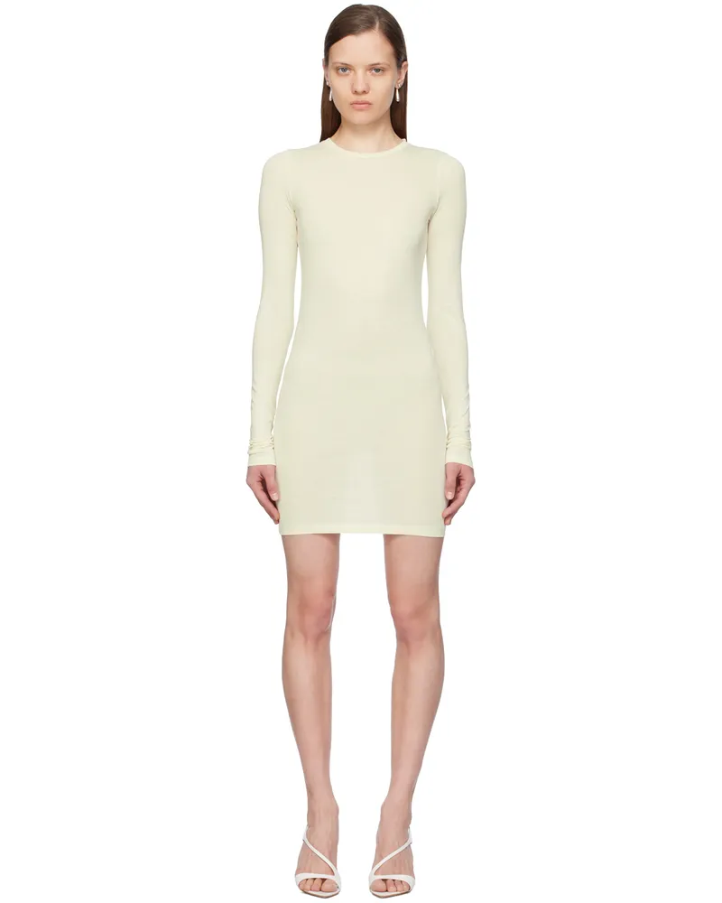 RECTO Off-White Overlay Patch Minidress Cream