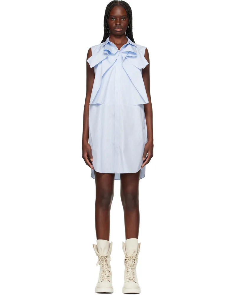 Sacai Blue & White Poplin Minidress 458