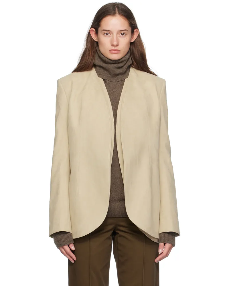 GIA STUDIOS Beige Tulip Faux-Suede Jacket Beige