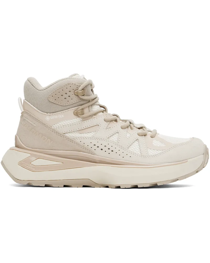 Salomon Beige Odyssey ELMT Mid Gore-Tex Sneakers Vanilla