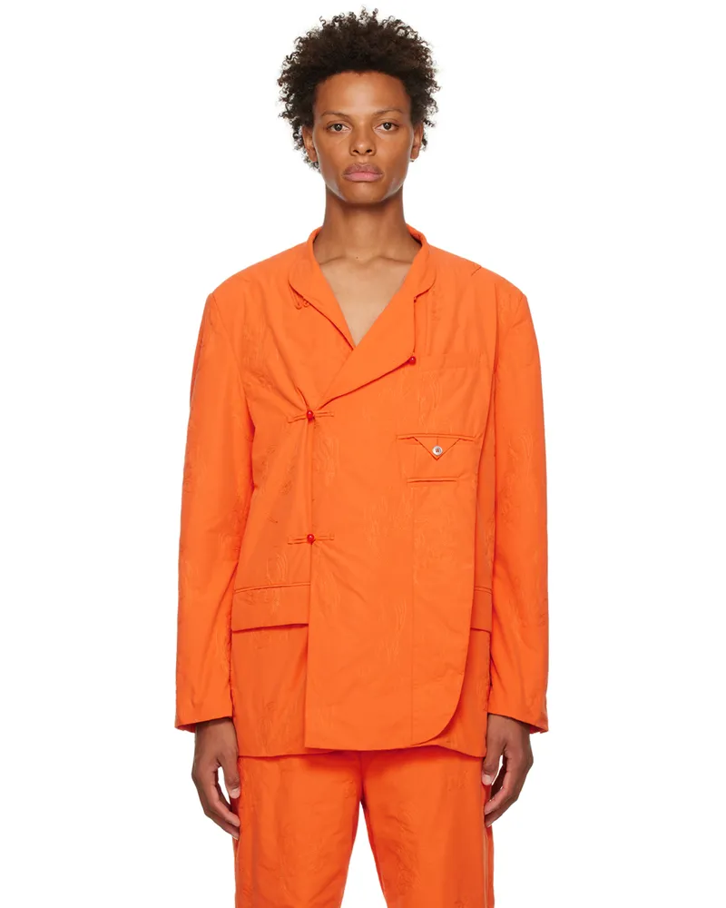 Feng Chen Wang Orange Embroidered Blazer Orange