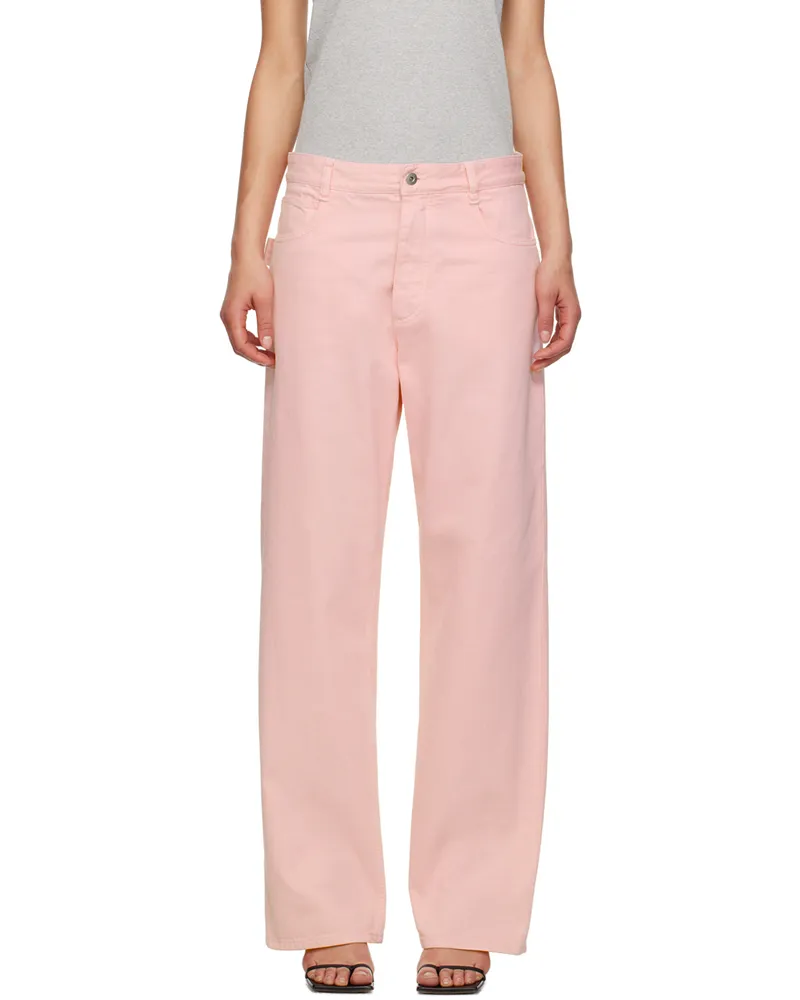 Bottega Veneta Pink Wide-Leg Jeans 8176