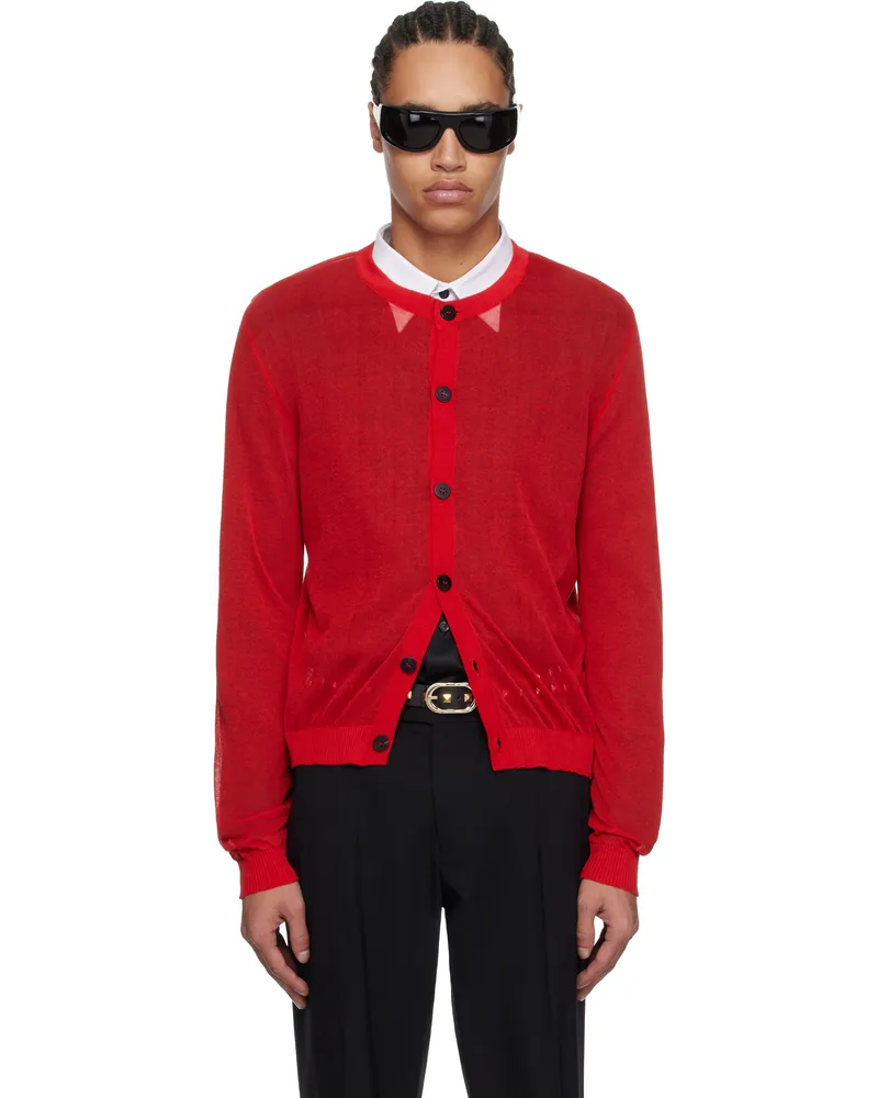 Ernest W. Baker Red Sheer Cardigan Red