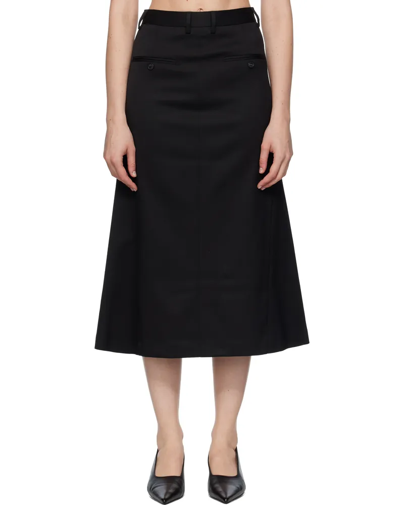 Maison Margiela Black Tailored Midi Skirt 900