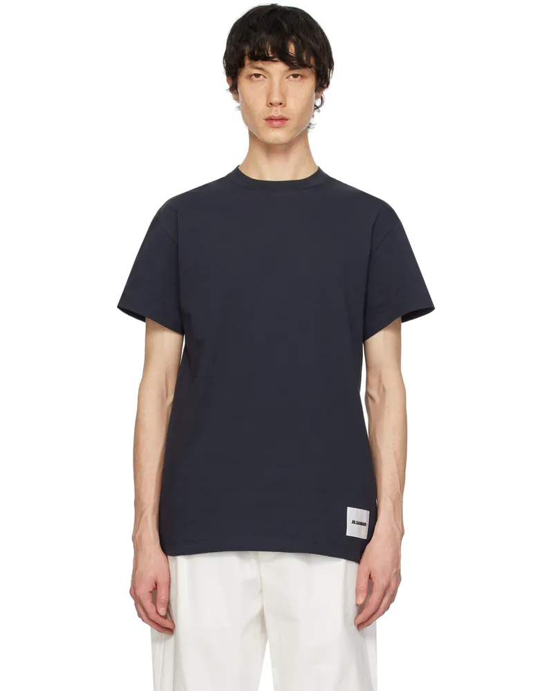 Jil Sander Three-Pack Navy T-Shirts 402