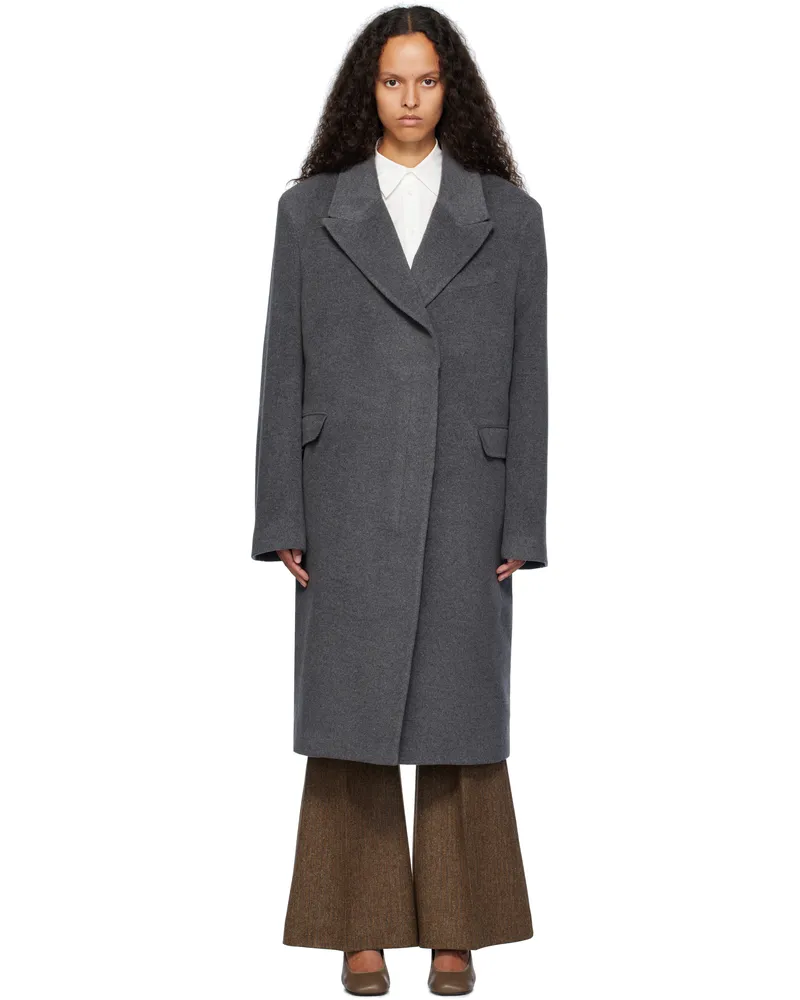 ROTATE Birger Christensen Gray Heavy Wool Long Coat 514