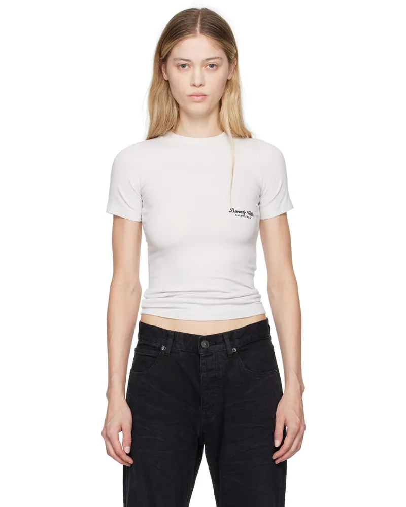 Balenciaga Off-White 'Beverly Hills' Fitted T-Shirt 3307