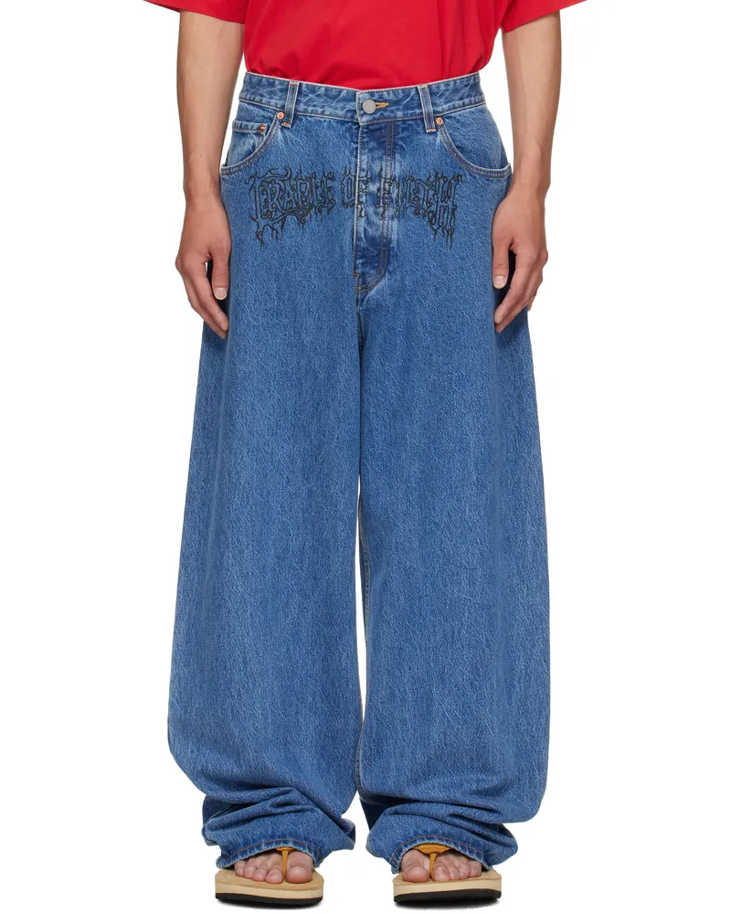 VETEMENTS Blue Cradle of Filth Baggy Jeans Light
