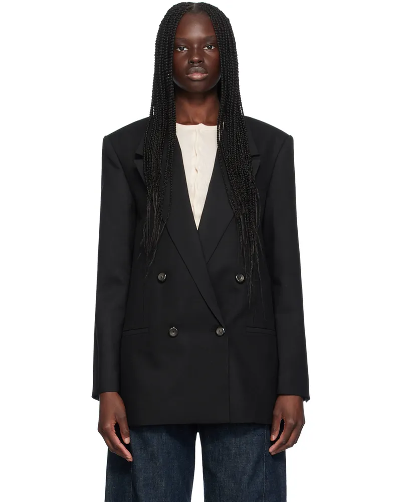 Róhe Black Double-Breasted Blazer 001