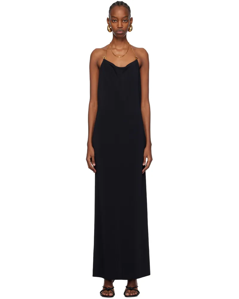 Bottega Veneta Black Chain Maxi Dress 1000-black