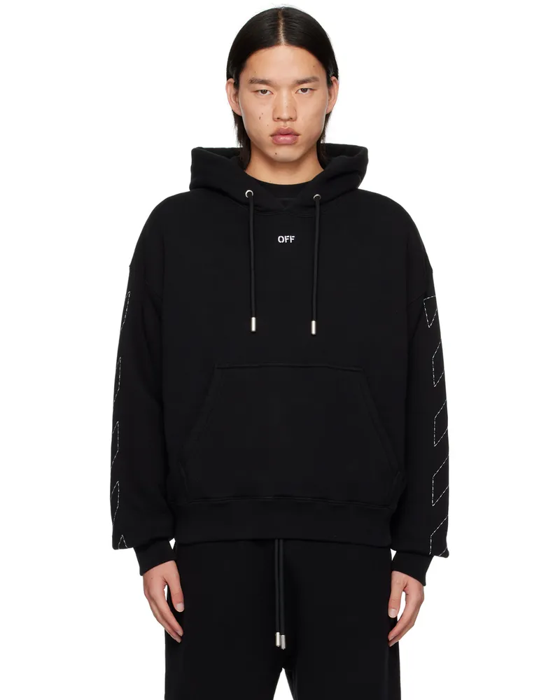 OFF-WHITE Black Off Stitch Skate Hoodie Black