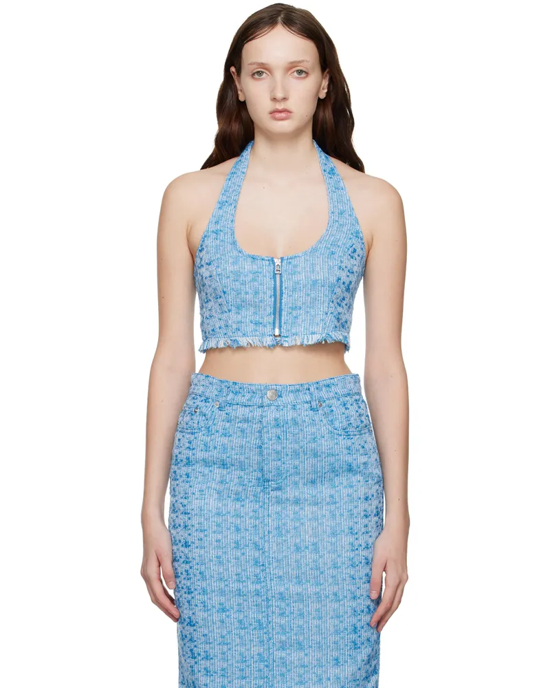 STAUD Blue Becca Top Pacific