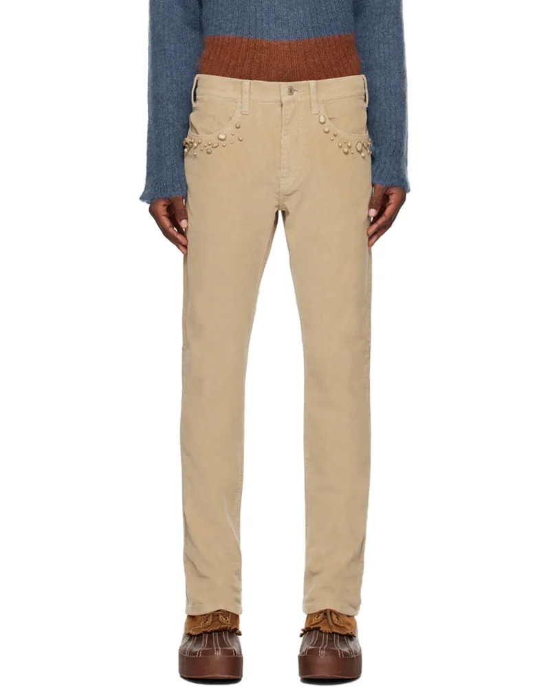 Undercover Beige Zip Trousers Beige