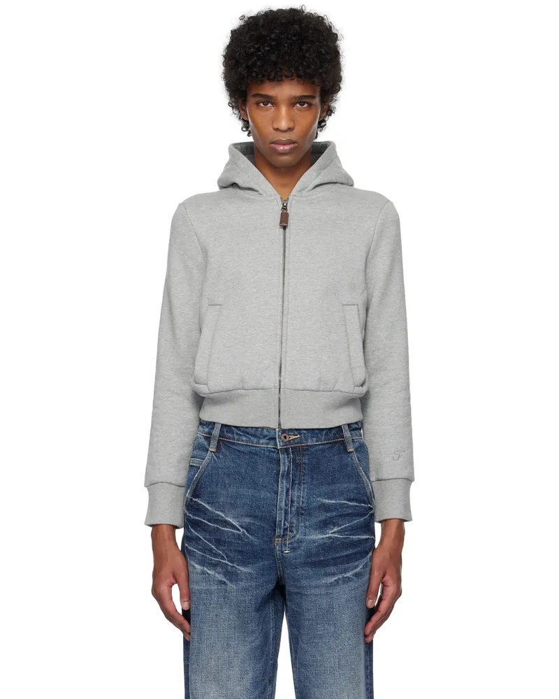 Fax Copy Express Gray Tight Fleece-Lined Hoodie Grey