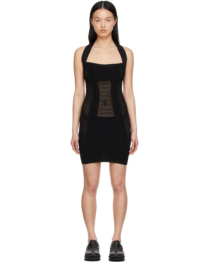 Balmain Black Viscose Mini Dress 0pa