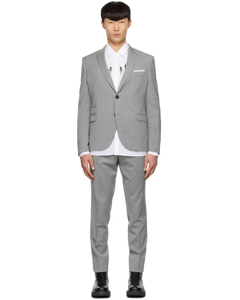 Neil Barrett Gray Polyester Suit 364