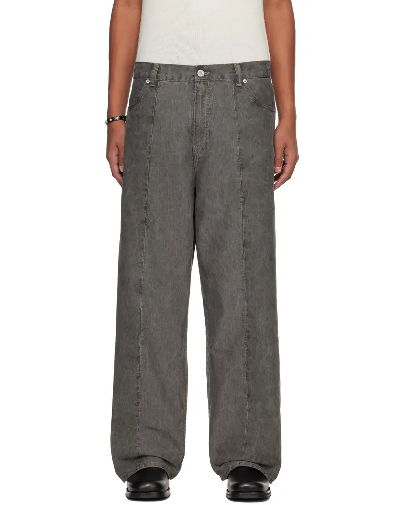 Our Legacy Gray Fatigue Cut Jeans Olive
