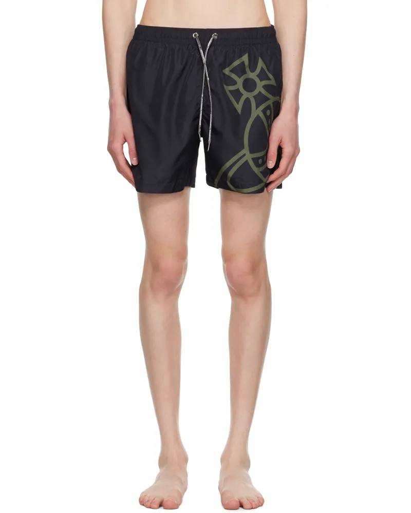 Vivienne Westwood Navy Line Orb Swim Shorts Navy