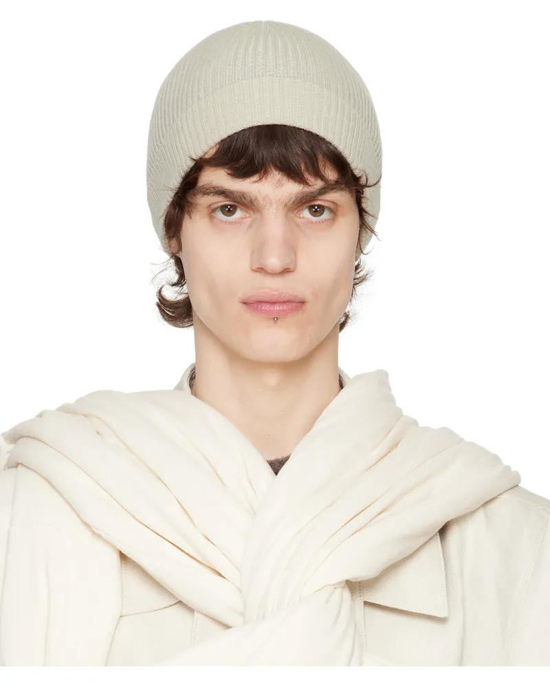 Rick Owens Off-White Hollywood Ribbed Beanie 41