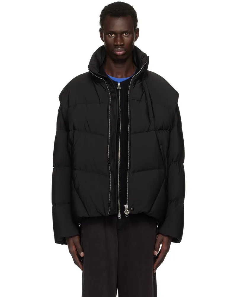 SOLID HOMME Black Detachable Sleeves Jacket Khaki
