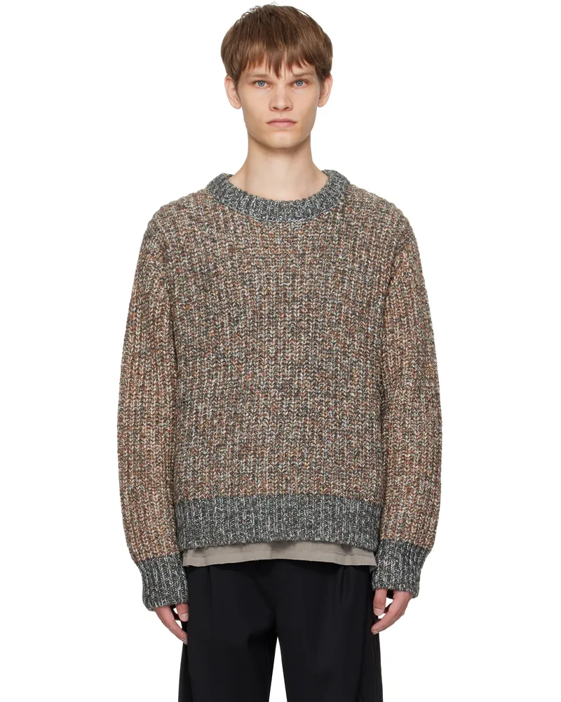 Song For The Mute Brown Oversized Sweater Melange