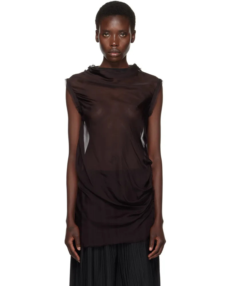 AARON ESH Purple Draped Sleeveless Blouse Purple