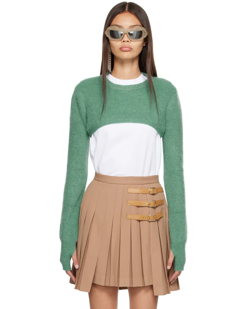 Wooyoungmi Green Cropped Sweater Mint