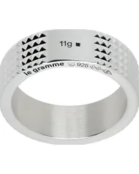 Le Gramme Silver 'La 11g' Guilloché Ribbon Ring Silver