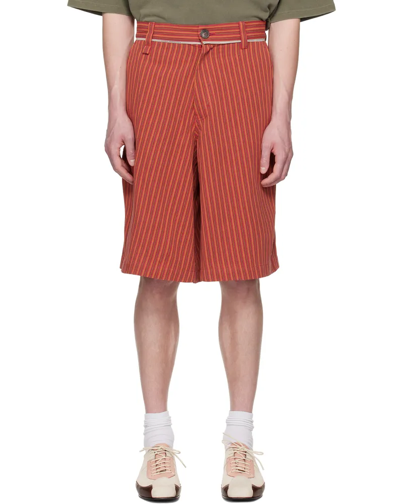 Martine Rose Red Twisted Skate Shorts Red-yellow