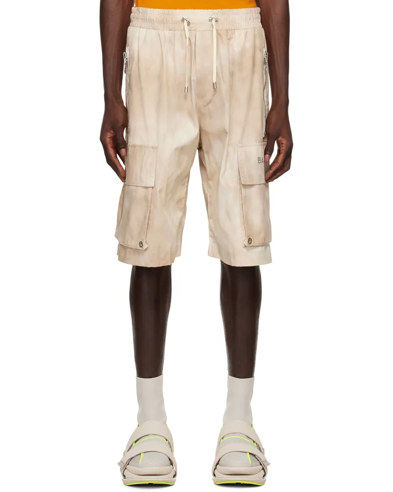 Balmain Beige Cargo Pocket Shorts Gcc