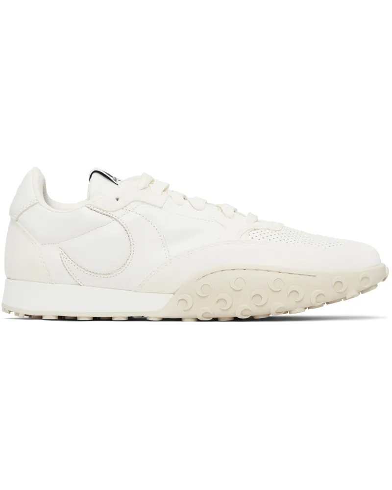 Marine Serre White Suede Leather MS Rise Sneakers Wh10
