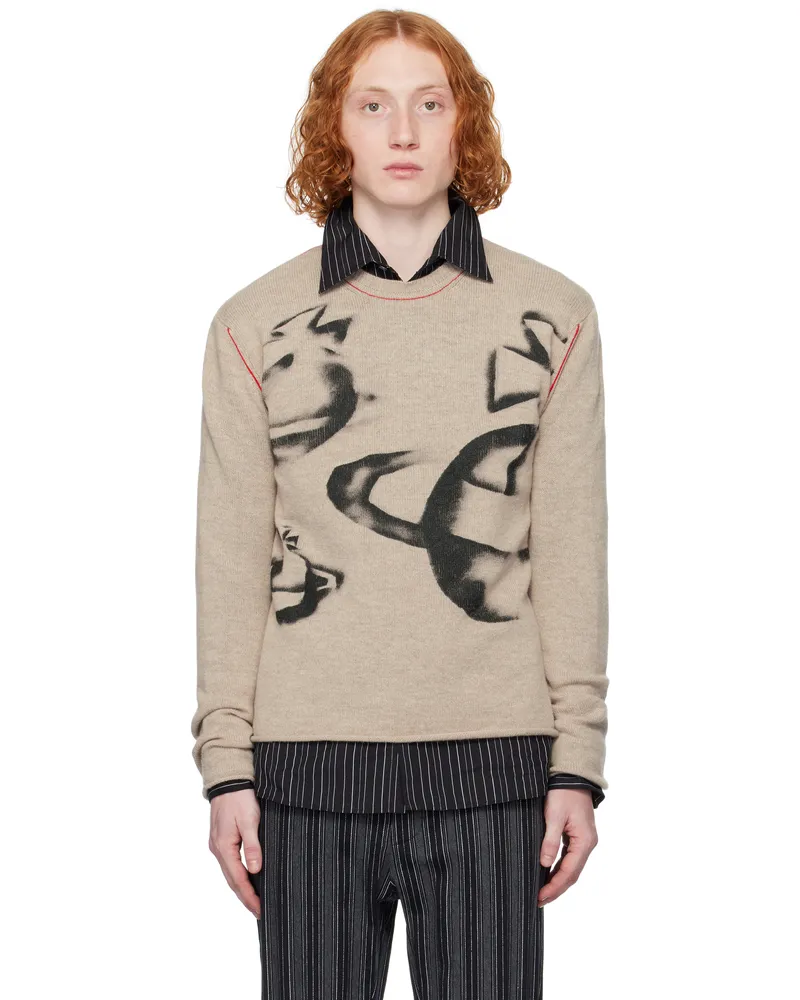 Vivienne Westwood Beige Orbit Sweater Ss25-a410