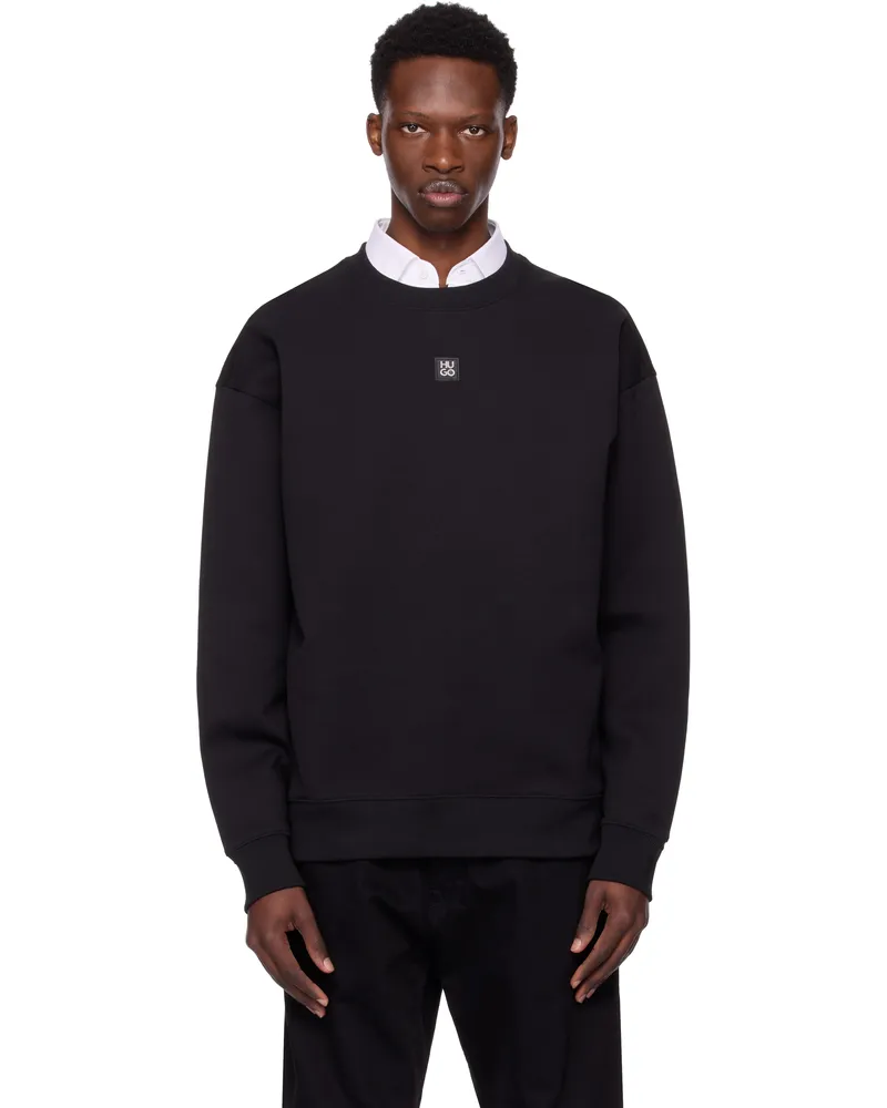 HUGO BOSS Black Stacked Logo Badge Sweatshirt 002-black